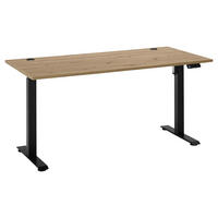 SCHREIBTISCH 160/77/72-120 cm  in Eiche Artisan  - Schwarz/Eiche Artisan, MODERN, Holzwerkstoff/Metall (160/77/72-120cm) - Carryhome
