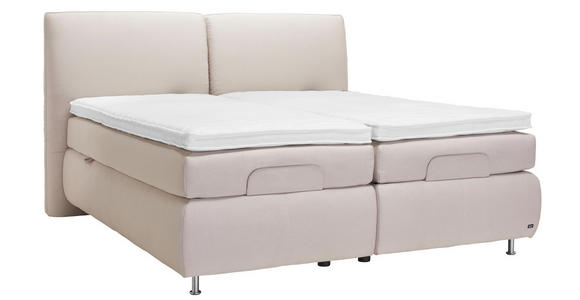 BOXSPRINGBETT 200/200 cm in Beige - Beige/Alufarben, KONVENTIONELL, Textil/Metall (200/200cm) - Dieter Knoll