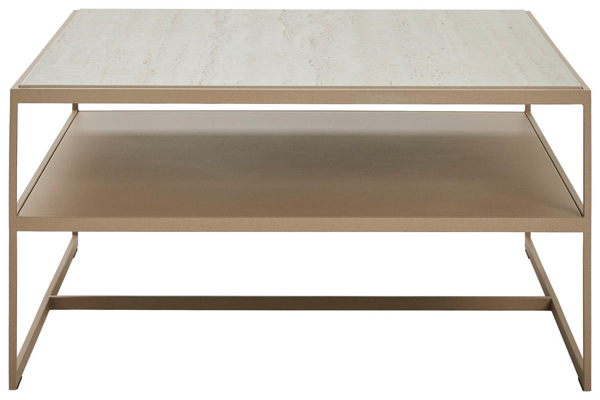 COUCHTISCH 80/80/42 cm quadratisch Creme, Beige  - Hellbraun/Beige, Design, Stein/Metall (80/80/42cm) - Johann Jakob