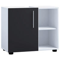 WASCHBECKENUNTERSCHRANK 60,2/50,7/29,6 cm  - Weiss/Schwarz, Modern, Holzwerkstoff/Kunststoff (60,2/50,7/29,6cm) - MID.YOU