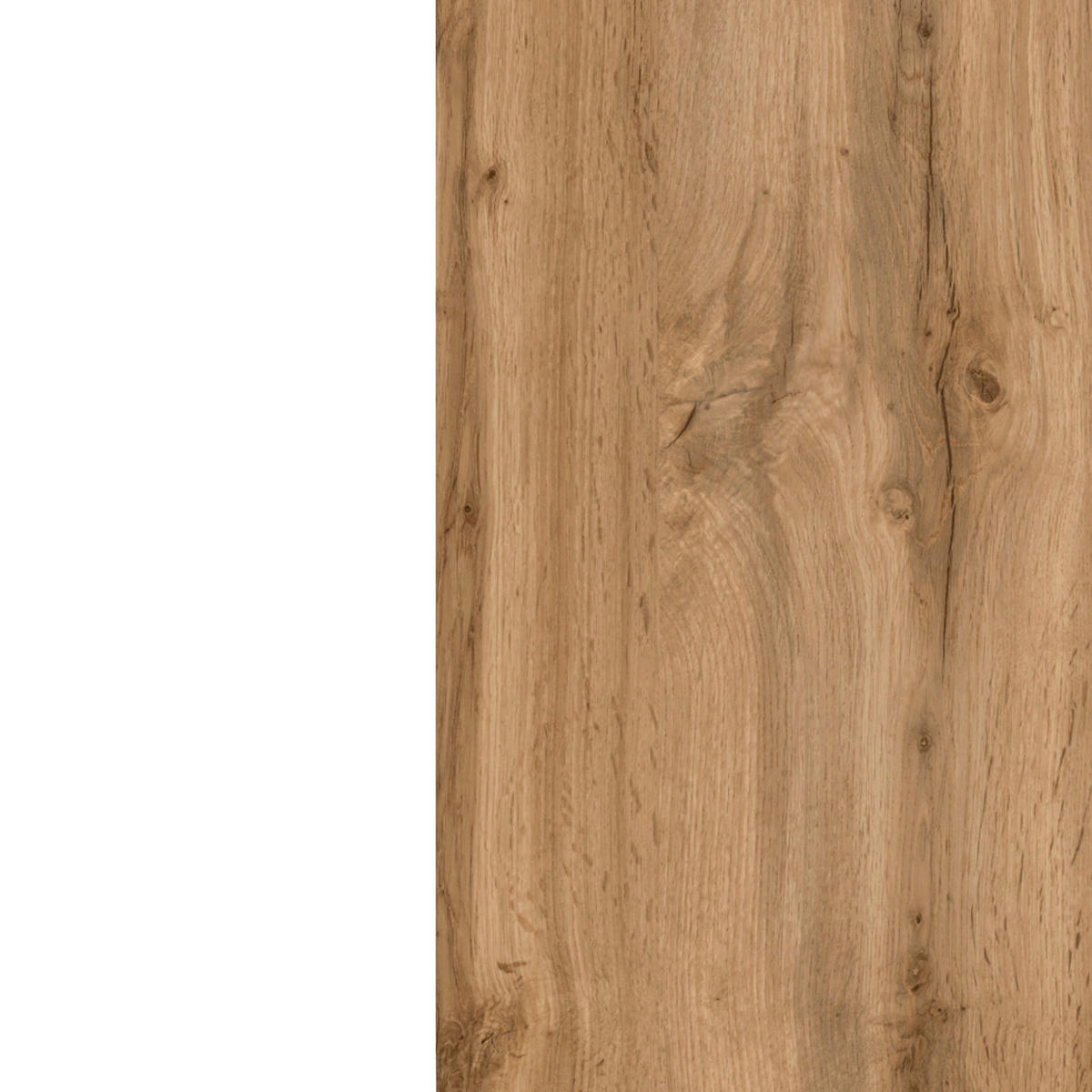KÜCHENBLOCK 300 cm   in Weiss, Eiche Wotan  - Weiss/Eiche Wotan, Design, Holzwerkstoff/Metall (300cm) - Held