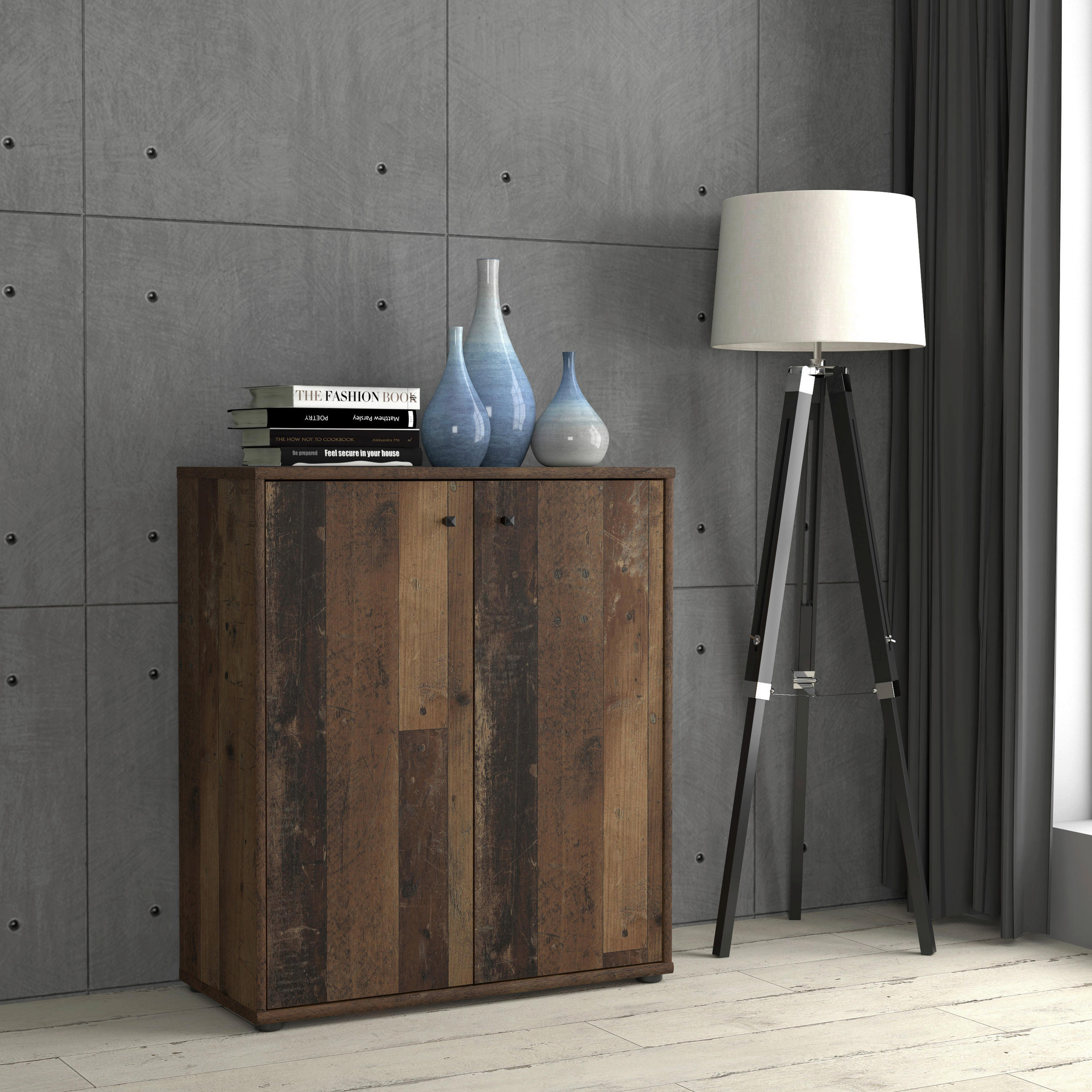 KOMMODE  in 73,7/85,5/34,8 cm  - Dunkelbraun/Graubraun, Design, Holzwerkstoff (73,7/85,5/34,8cm)