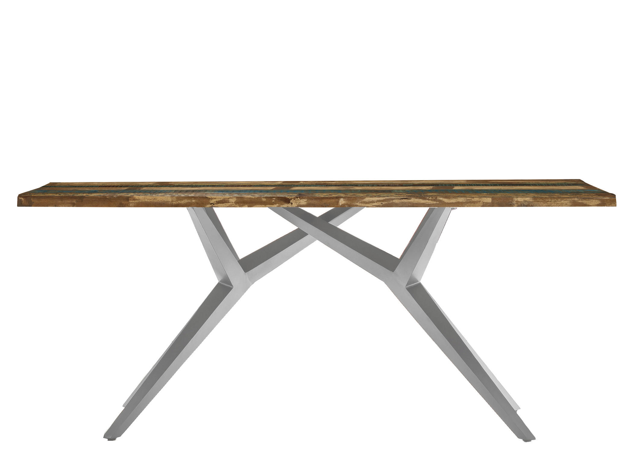 ESSTISCH 160/85/73 cm Echtholz  Holz, Metall rechteckig Multicolor, Silberfarben  - Silberfarben/Multicolor, MODERN, Holz/Metall (160/85/73cm) - MID.YOU
