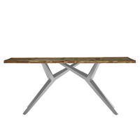 ESSTISCH 160/85/73 cm Echtholz  Holz, Metall rechteckig Multicolor, Silberfarben  - Silberfarben/Multicolor, MODERN, Holz/Metall (160/85/73cm) - MID.YOU