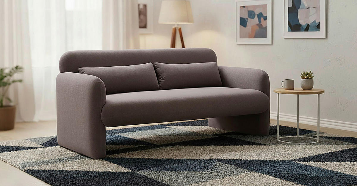 2-SITZER-SOFA MILA Samt Dunkelrot  - Schwarz/Dunkelrot, Design, Kunststoff/Textil (148/83/76cm) - MID.YOU