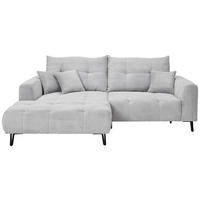 ECKSOFA in Cord Hellgrau  - Hellgrau/Schwarz, Konventionell, Textil/Metall (185/250cm) - Carryhome