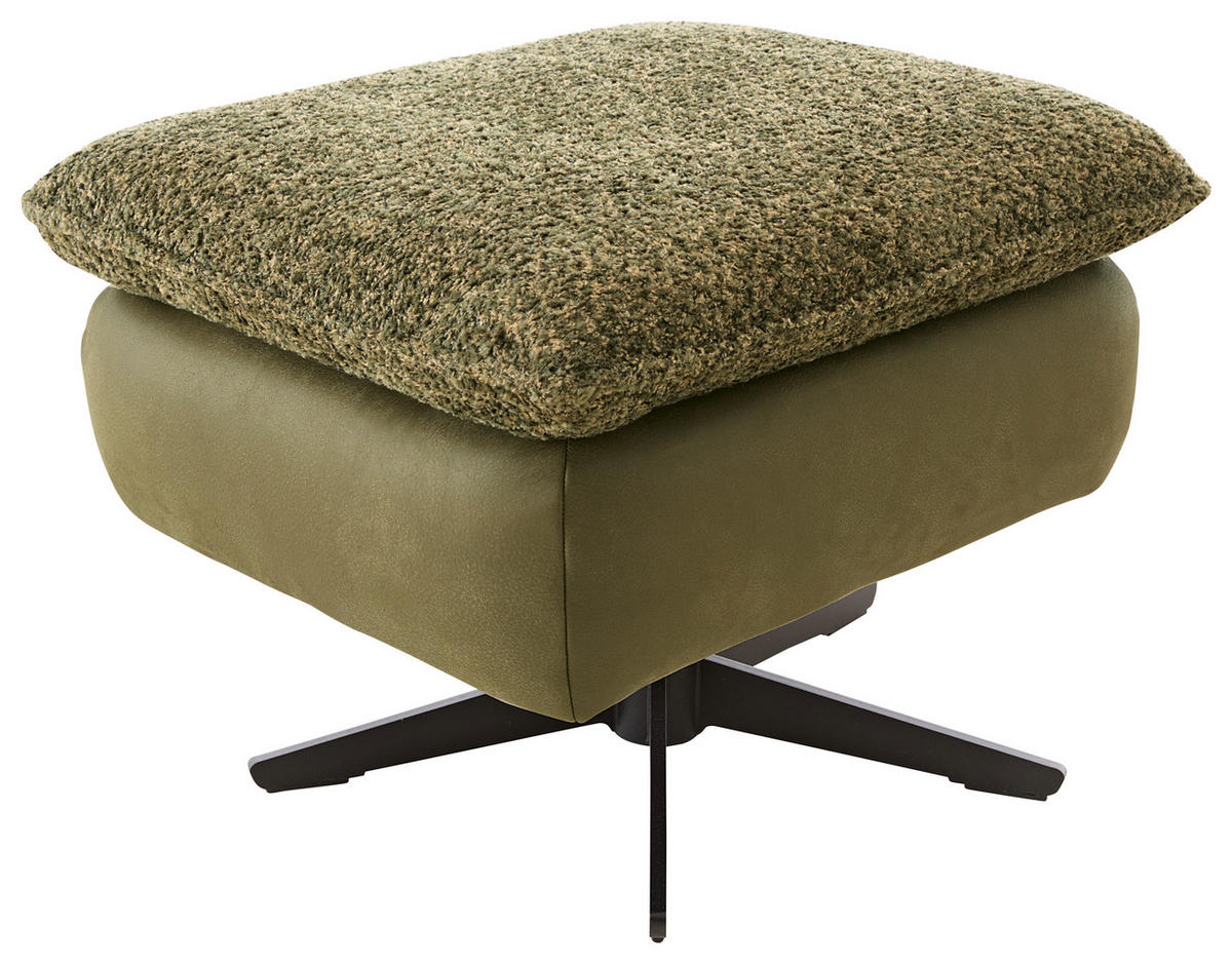 SESSEL in Flachgewebe Echtleder Dunkelgrün  - Dunkelgrün/Beige, Design, Leder/Textil (83/85/83cm) - Koinor