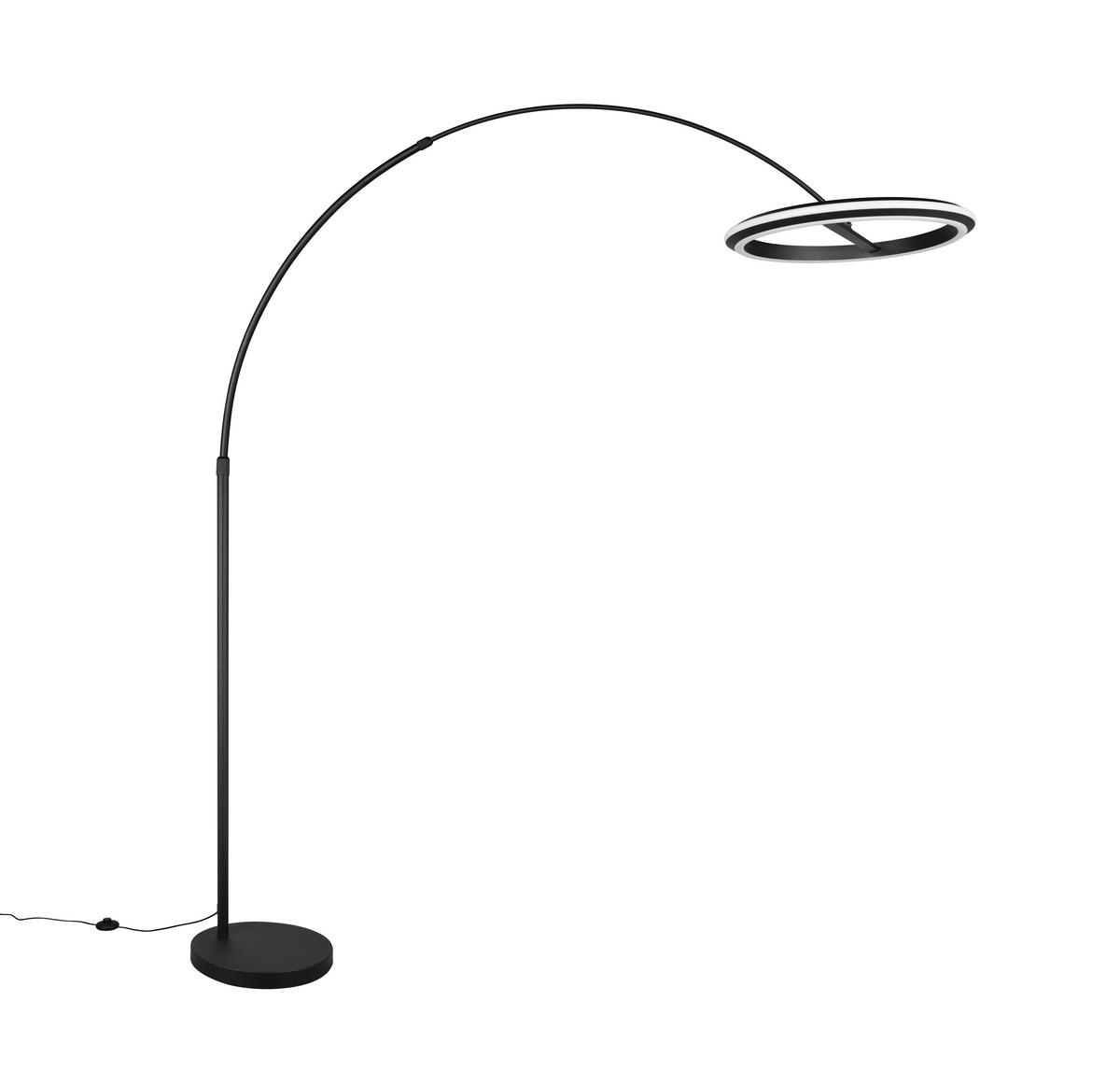 LED-STEHLEUCHTE Amador 45/205 cm   - Schwarz, Design, Metall (45/205cm) - Trio Leuchten