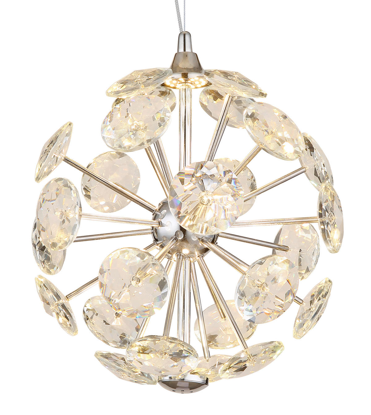 LED-HÄNGELEUCHTE VIRINA 28/150 cm   - Klar/Chromfarben, KONVENTIONELL, Glas/Metall (28/150cm) - Globo