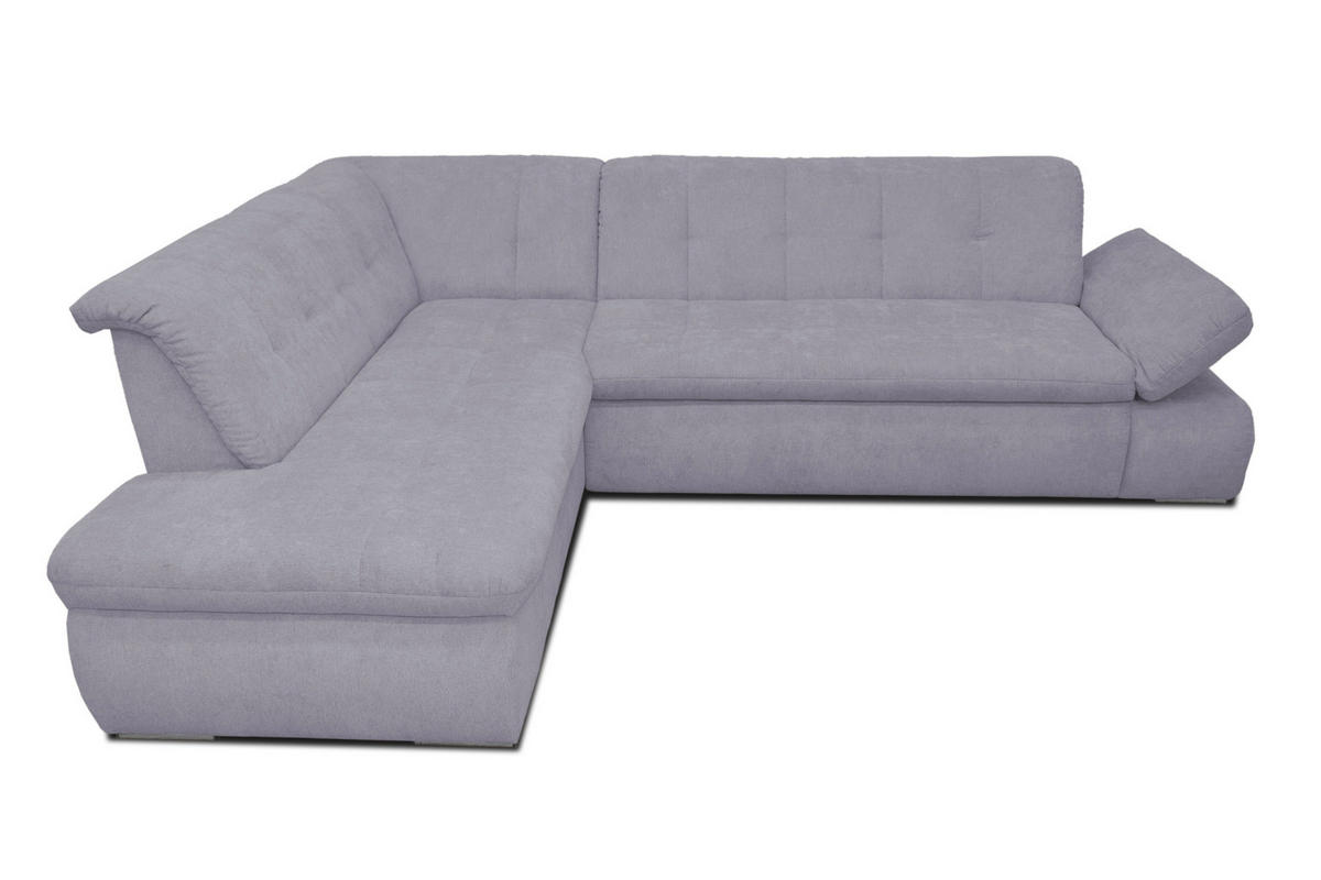 ECKSOFA in Mikrofaser Grau  216/273 cm  - Chromfarben/Grau, KONVENTIONELL, Textil/Metall (216/273cm) - MID.YOU