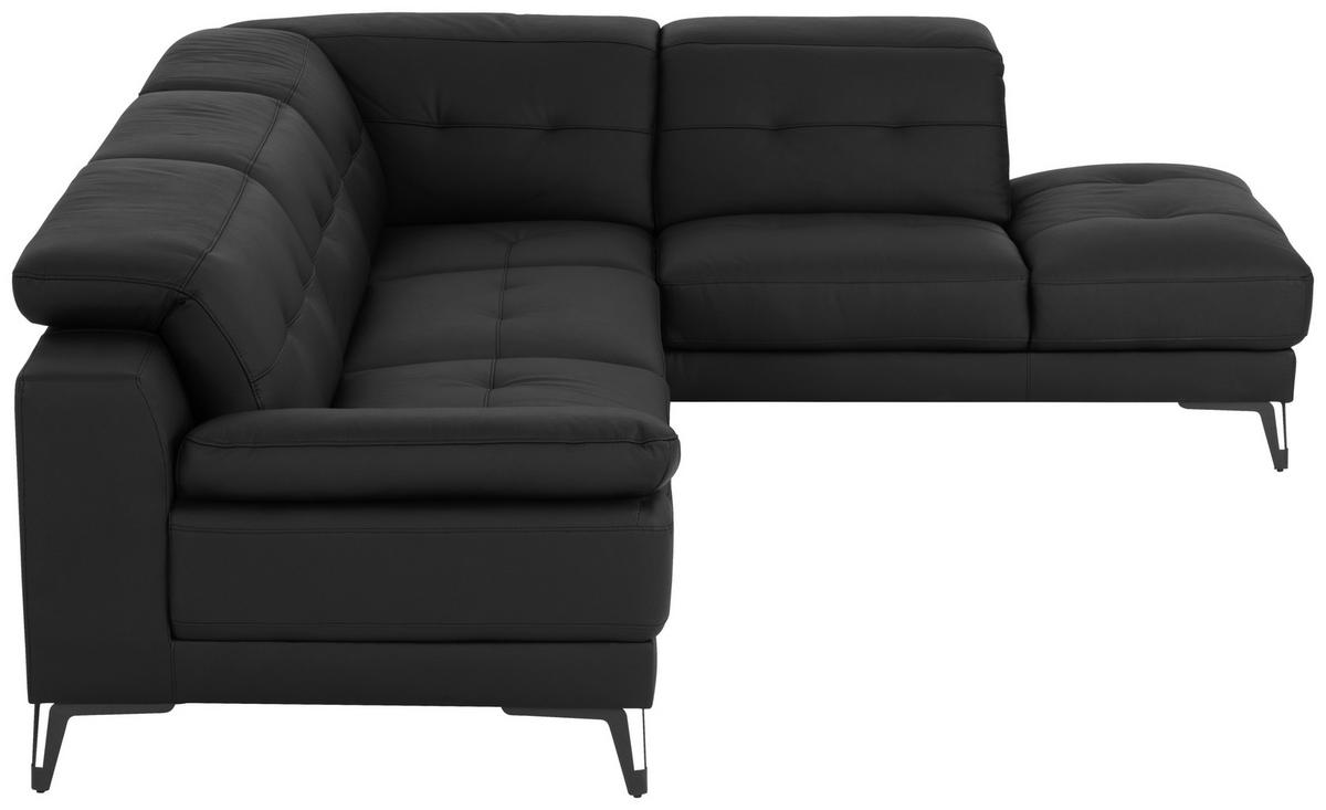 KUTNA GARNITURA koža  crna   - crna, Moderno, koža/tekstil (287/224cm) - MID.YOU