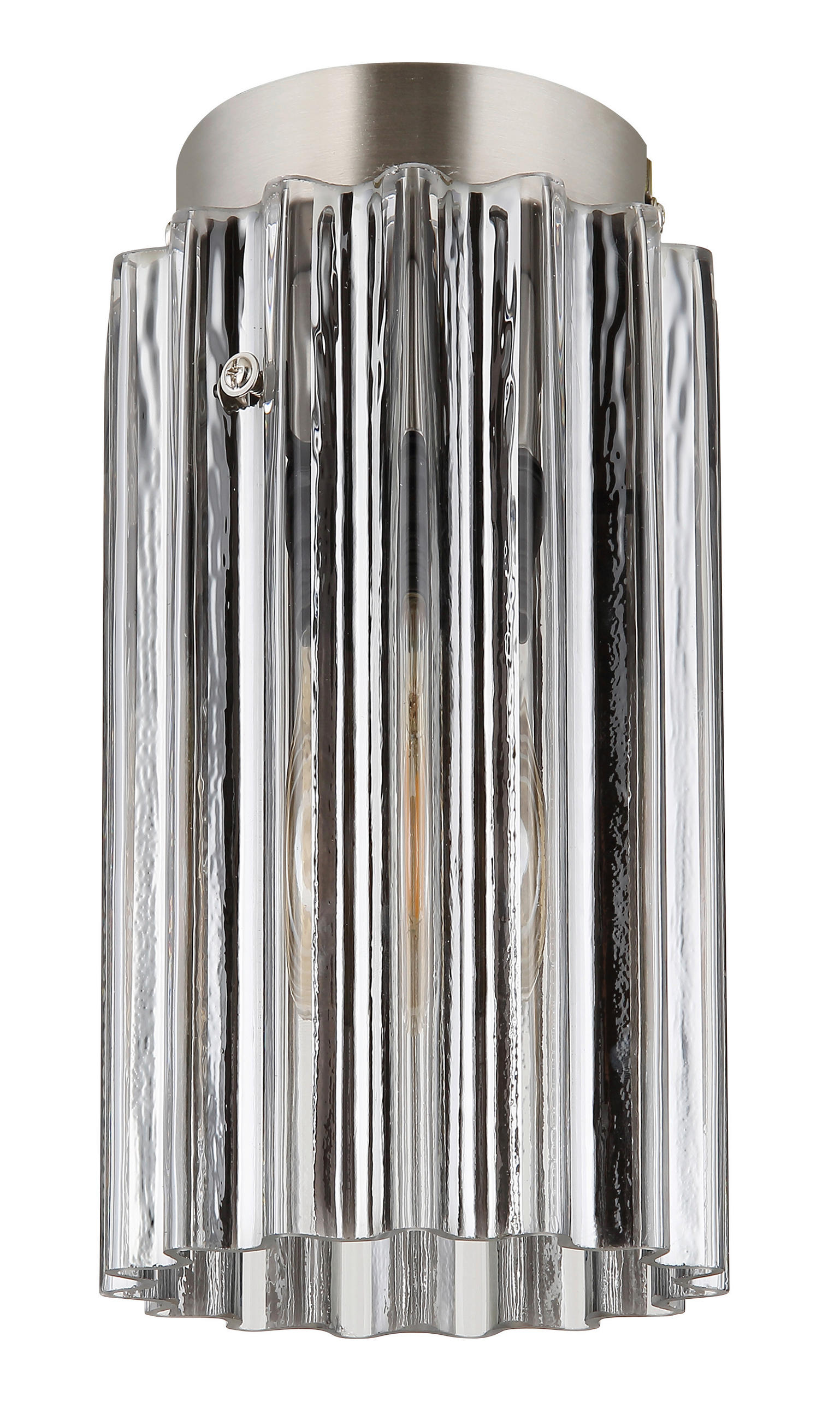 TAKLAMPA CAYDEN 11.5/21 cm  - klar/nickelfärgad, Klassisk, metall/glas (11.5/21cm) - Globo