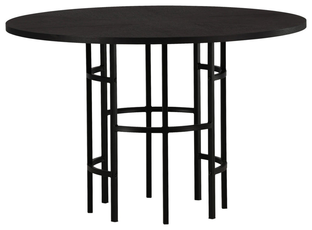 ESSTISCH in Metall, Holzwerkstoff 115/115/74 cm  - Schwarz, Design, Holzwerkstoff/Metall (115/115/74cm) - Livetastic