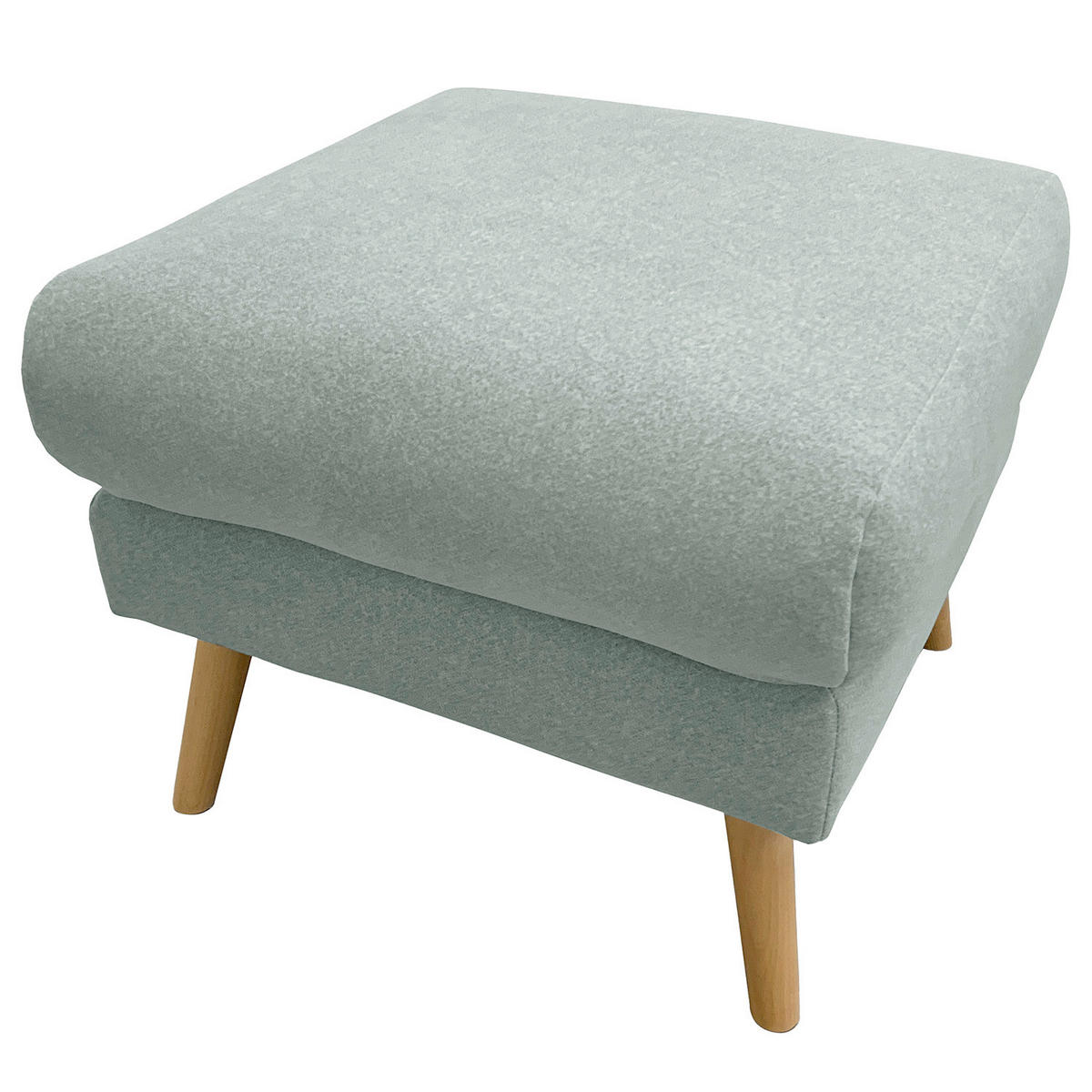 HOCKER Webstoff Hellblau  - Buchefarben/Hellblau, Design, Holz/Textil (61/49/65cm) - Livetastic