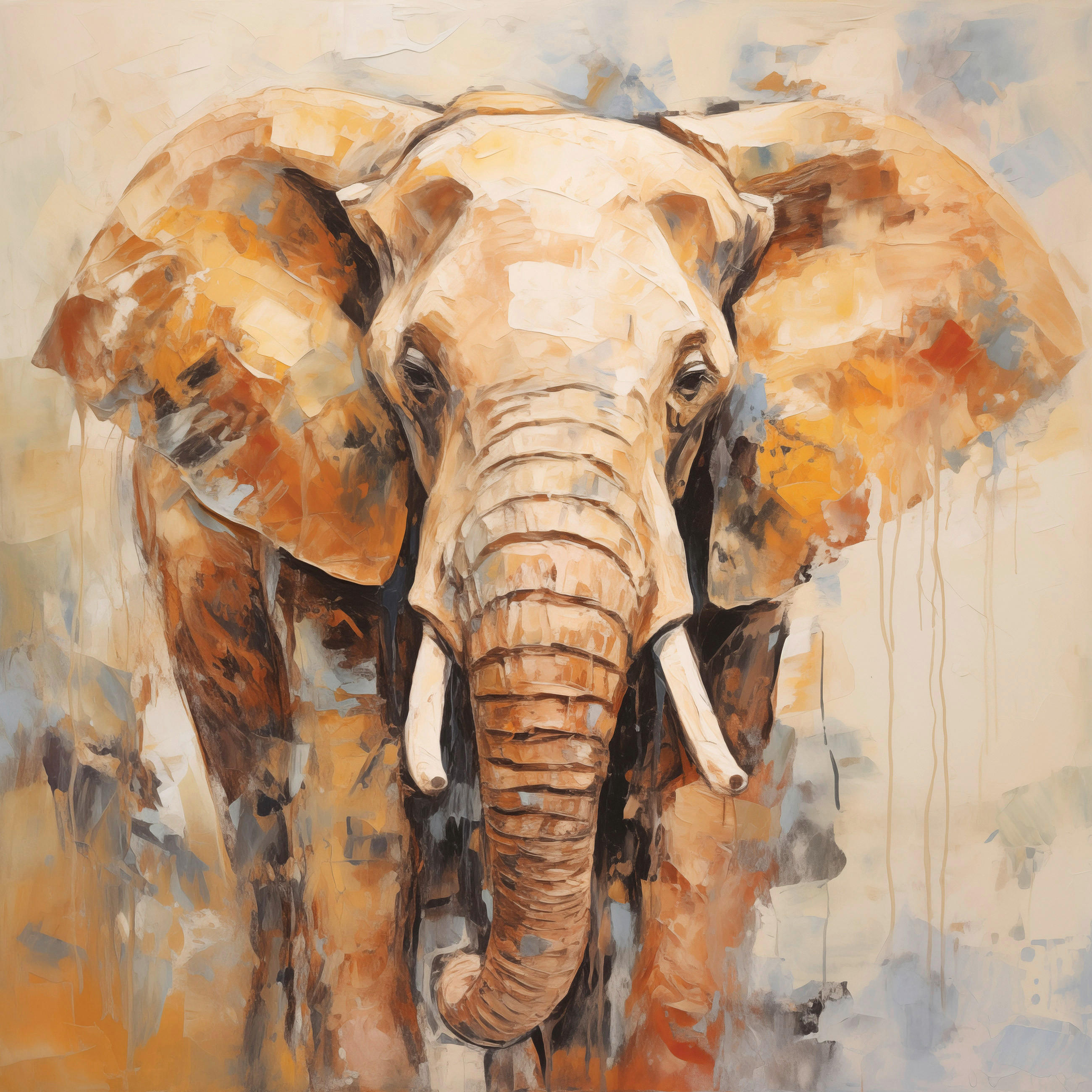 Euroart Leinwandbild Elephant Iii Mehrfarbig 30x30 cm