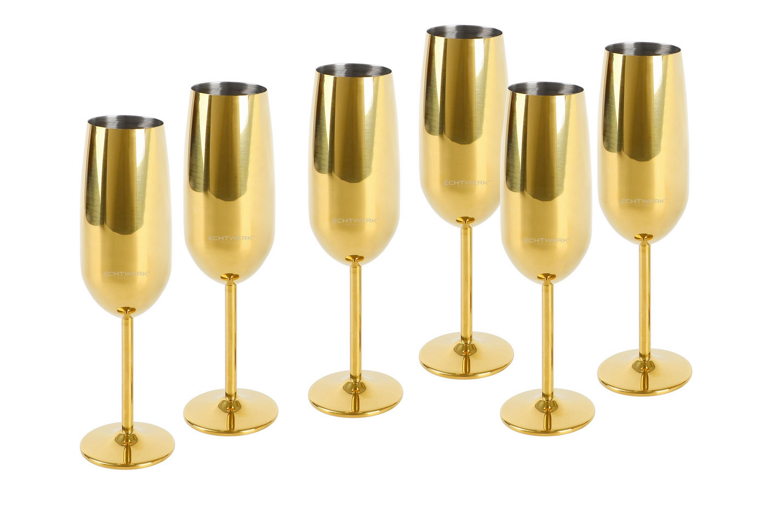 GLASSET 6 delar  - guldfärgad, Trend, metall (22,5cm) - Echtwerk