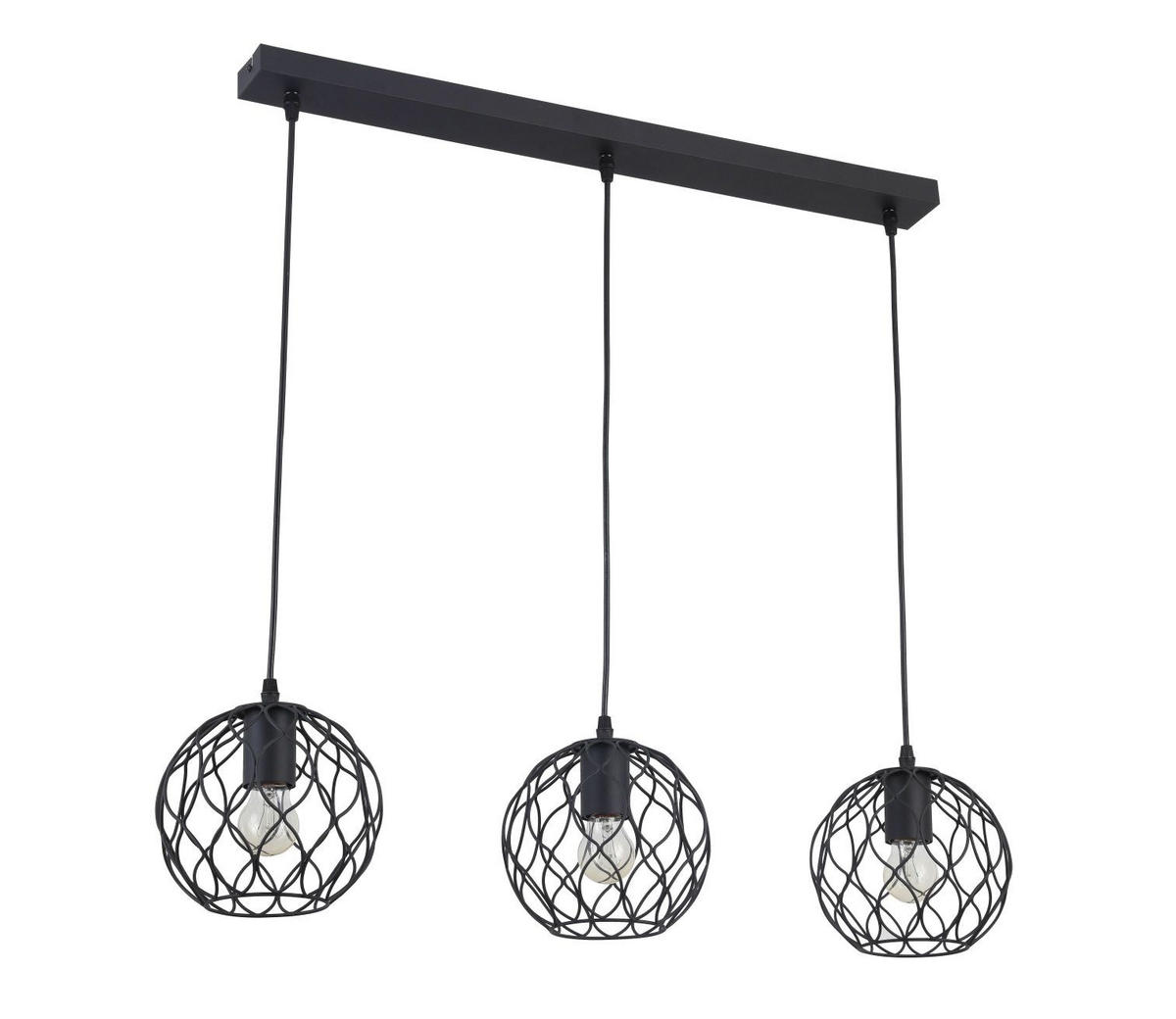 HÄNGELEUCHTE 80/18/120 cm  - Schwarz, Trend, Metall (80/18/120cm) - Marama