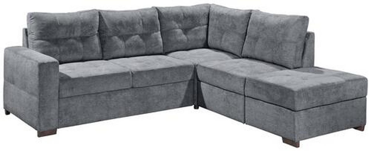 SAROKKANAPÉ textil, faalapú anyag antracit  - fekete/antracit, Basics, műanyag/faalapú anyag (234/213cm) - MID.YOU