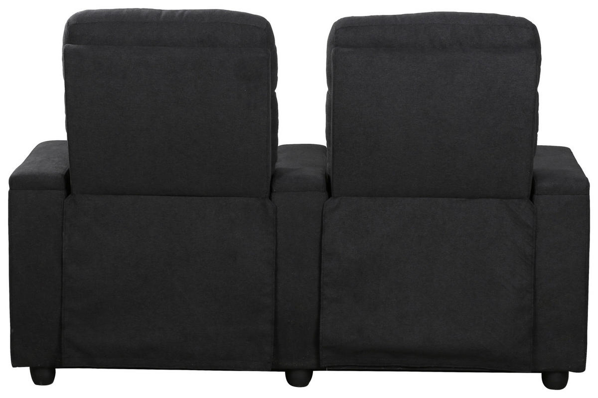 HEIMKINO-SOFA Mikrofaser Anthrazit  - Anthrazit/Schwarz, KONVENTIONELL, Kunststoff/Textil (164/107/90cm) - MID.YOU