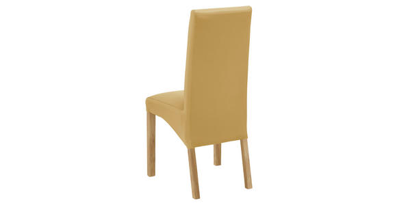 STUHL Lederlook Eichefarben, Currygelb - Currygelb/Eichefarben, KONVENTIONELL, Holz/Textil (47/102/57cm) - Carryhome