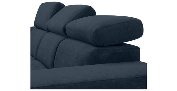 ECKSOFA  in Webstoff Dunkelblau  - Schwarz/Dunkelblau, KONVENTIONELL, Holz/Textil (244/283cm) - Carryhome