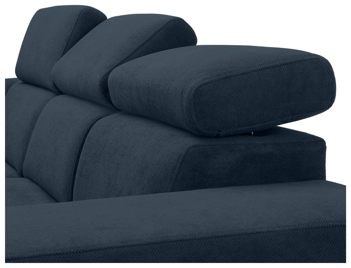 ECKSOFA Dunkelblau Webstoff  - Schwarz/Dunkelblau, KONVENTIONELL, Holz/Textil (244/283cm) - Carryhome