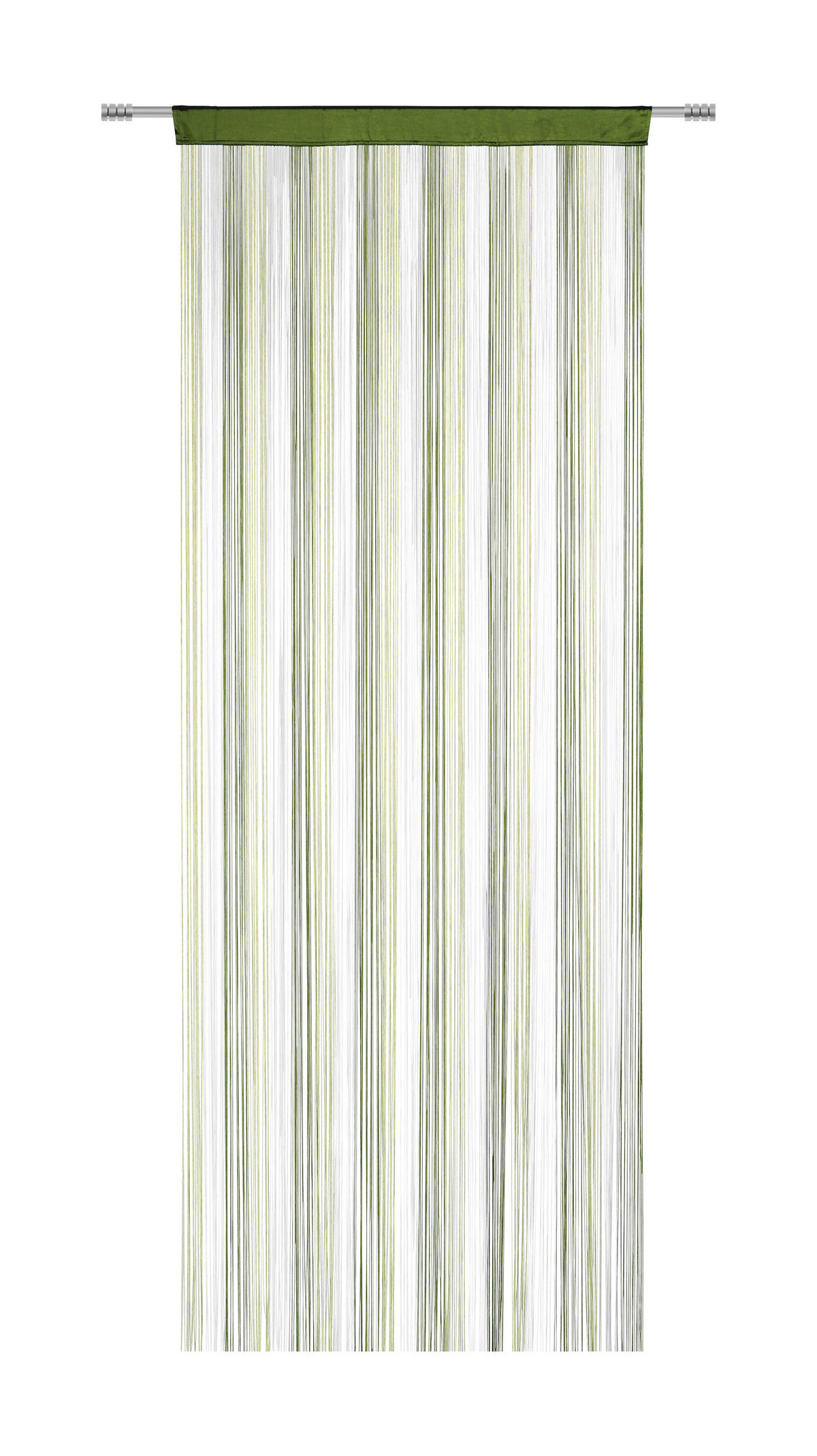 FADENVORHANG transparent  - Dunkelgrün/Naturfarben, Basics, Textil (90/245cm) - Boxxx