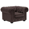 CHESTERFIELD-SESSEL - Wengefarben/Dunkelbraun, LIFESTYLE, Holz/Textil (115/76,5/96cm) - Landscape