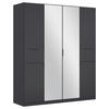 ARMOIRE À PORTES BATTANTES in Grau, Silberfarben  - Silberfarben/Grau, Modern, Holzwerkstoff/Metall (181/210/54cm) - Rauch Möbel