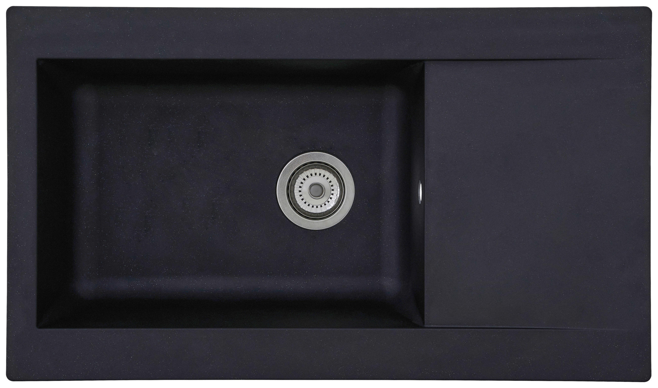 SPÜLE 1712DENVER86X50S  - Schwarz, Trend, Glas/Kunststoff (86/20/50cm) - Respekta