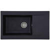 SPÜLE 1712DENVER86X50S  - Schwarz, Trend, Glas/Kunststoff (86/20/50cm) - Respekta