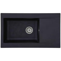 SPÜLE 1712DENVER86X50S  - Schwarz, Trend, Glas/Kunststoff (86/20/50cm) - Respekta