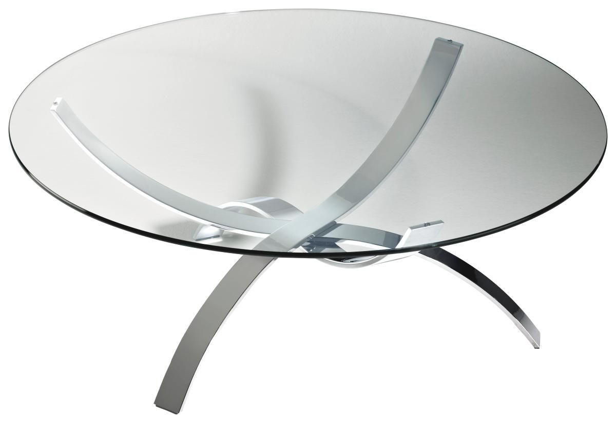 COUCHTISCH Klarglas 105/105/45 cm rund Chromfarben  - Chromfarben, Design, Glas/Metall (105/105/45cm) - Novel