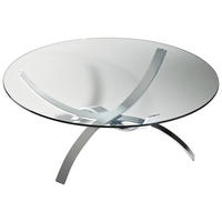 COUCHTISCH Klarglas 105/105/45 cm rund Chromfarben  - Chromfarben, Design, Glas/Metall (105/105/45cm) - Novel