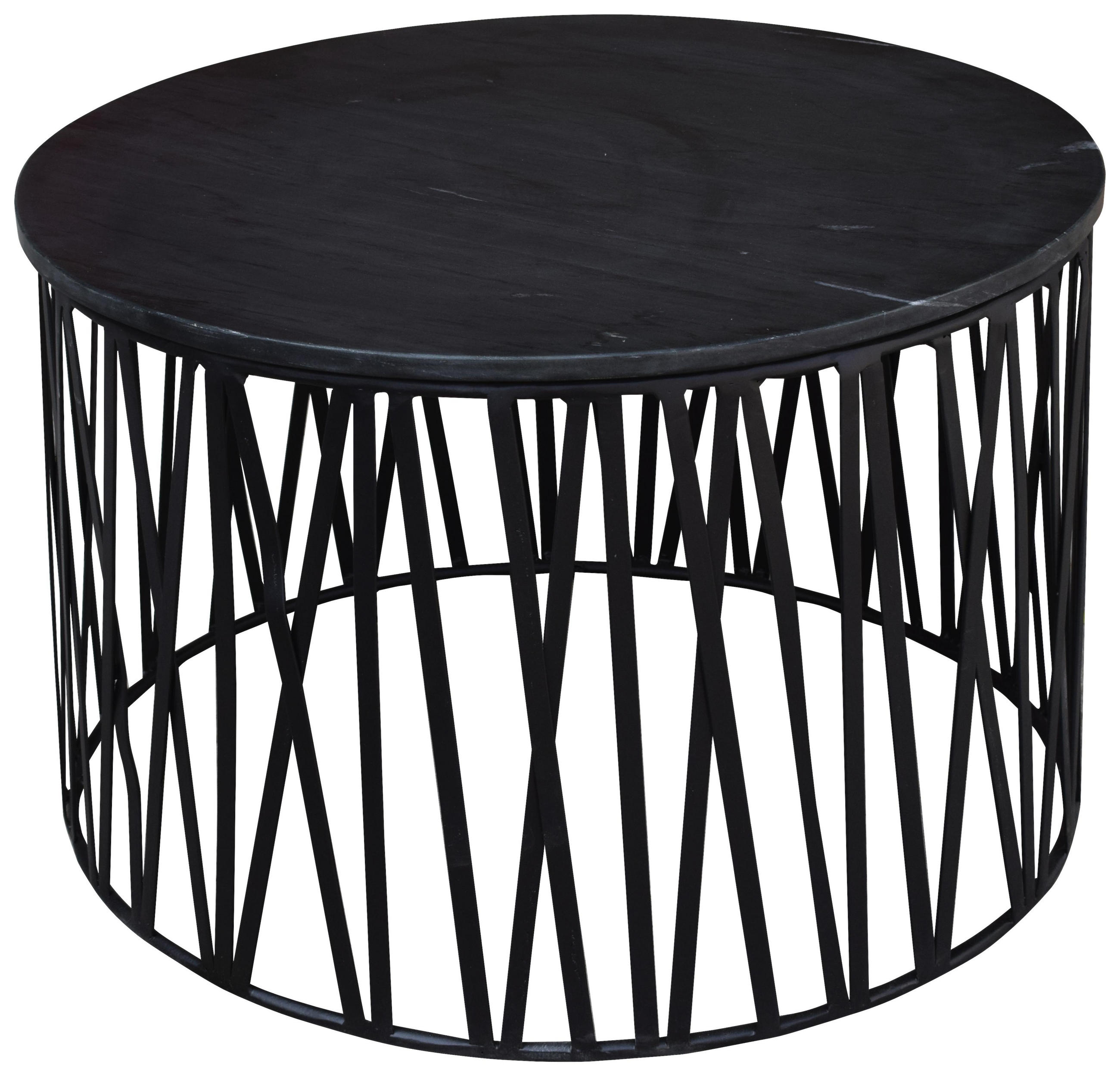 Couchtisch in Metall, Stein 60/60/40 cm