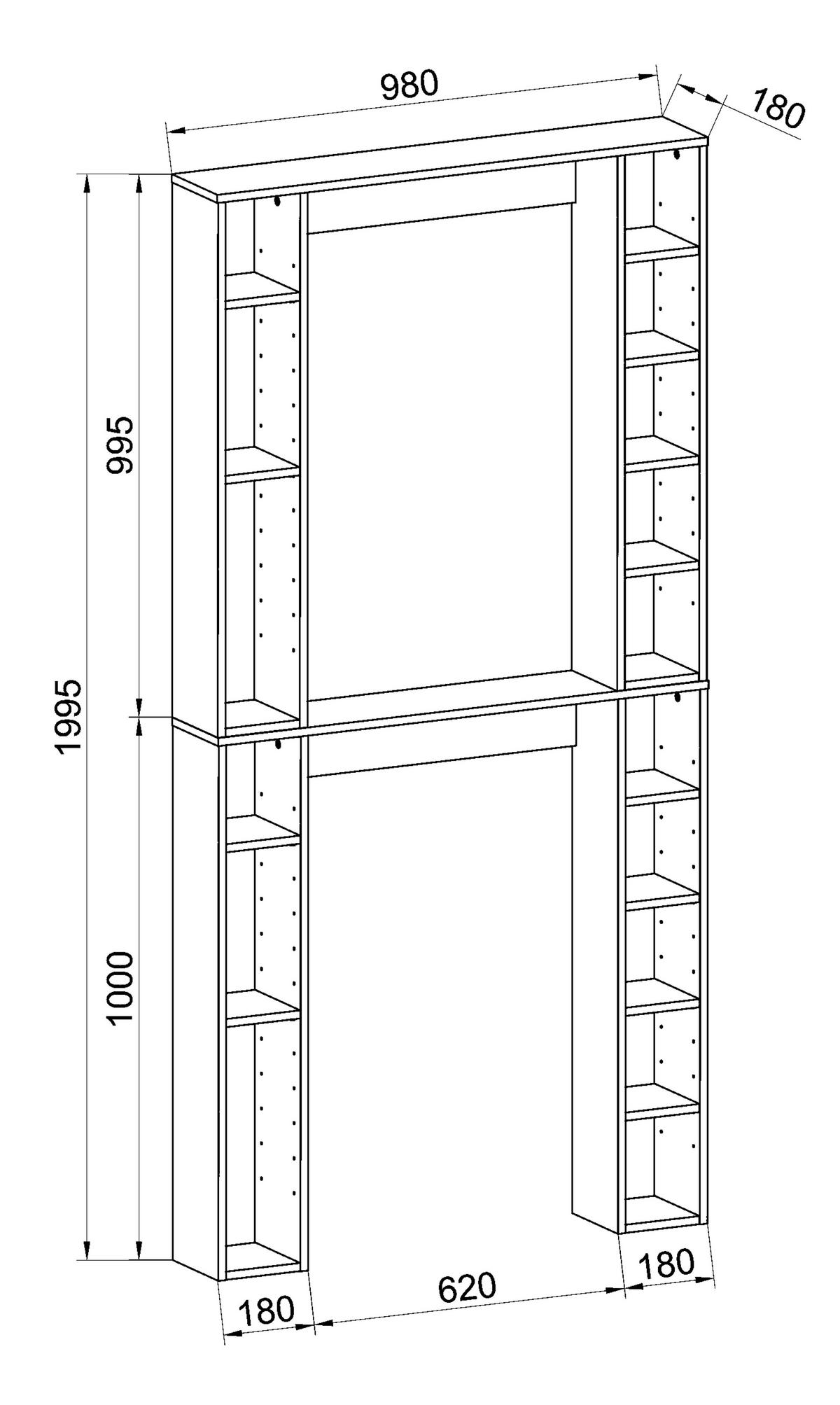 WASCHMASCHINENSCHRANK 98/199,5/18 cm  in Weiss  - Weiss, Modern, Holzwerkstoff (98/199,5/18cm) - MID.YOU
