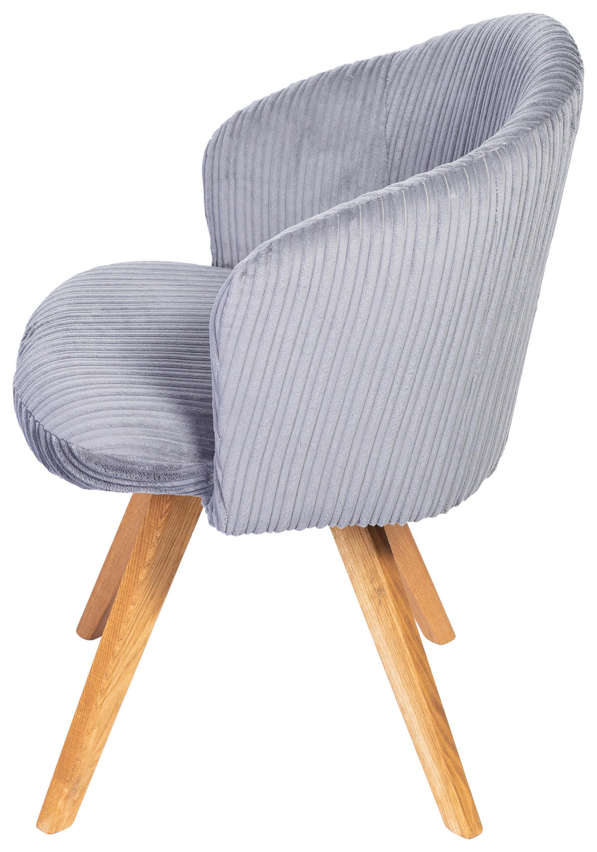 ARMLEHNSTUHL  in Feincord  - Dunkelgrau/Eichefarben, KONVENTIONELL, Holz/Textil (59/64/58cm) - Stylife