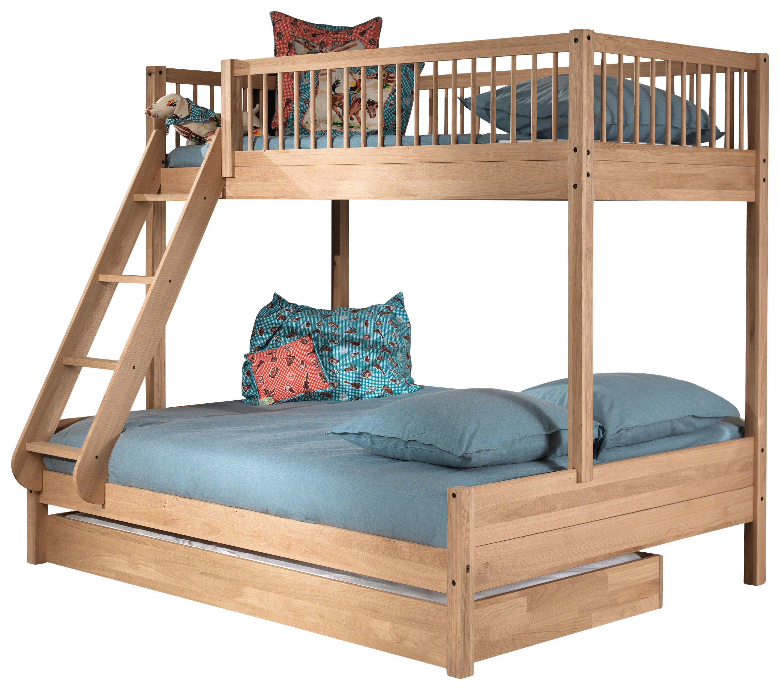 ETAGENBETT - Eichefarben/Naturfarben, MODERN, Holz (90/140/200cm) - Vipack