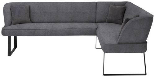ECKBANK 243/189 cm Webstoff Anthrazit, Schwarz   - Anthrazit/Schwarz, Design, Textil/Metall (243/189cm) - Novel