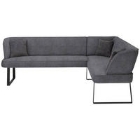ECKBANK 243/189 cm Webstoff Anthrazit, Schwarz   - Anthrazit/Schwarz, Design, Textil/Metall (243/189cm) - Novel