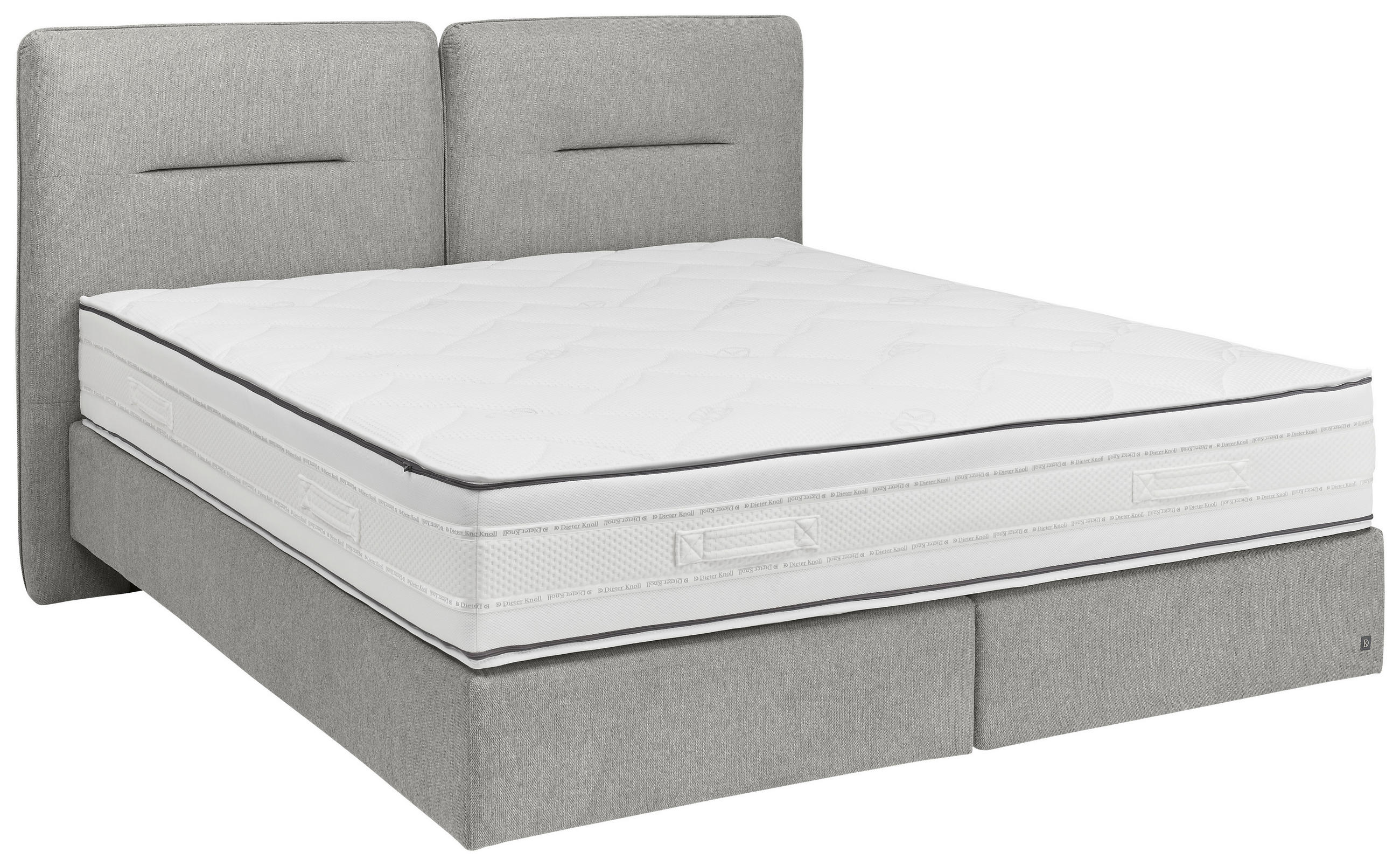 BOXSPRINGBETT 180/200 cm  Hellgrau  - Hellgrau/Schwarz, Design, Holz/Holzwerkstoff (180/200cm) - Dieter Knoll