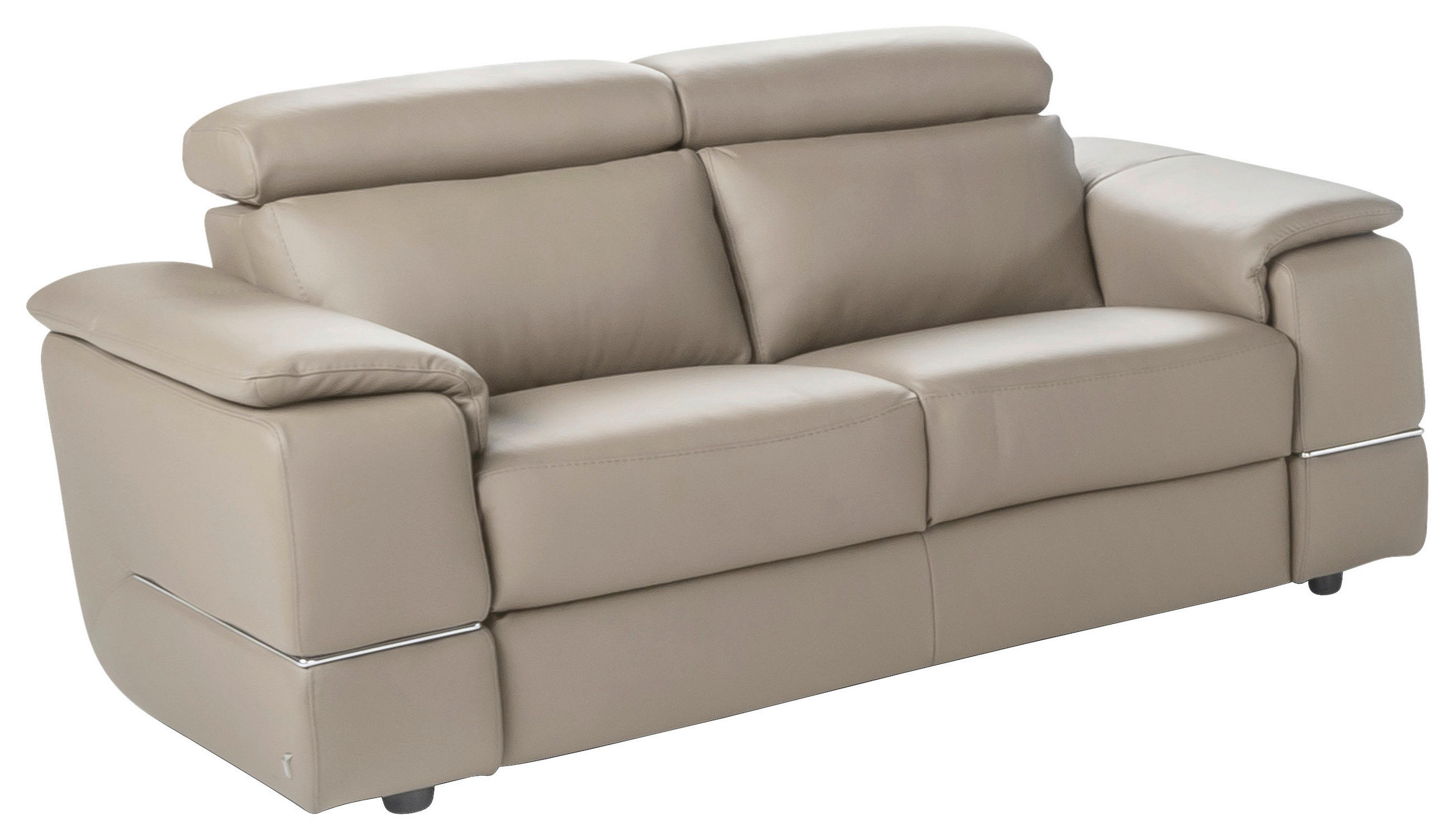 KÉTÜLÉSES KANAPÉ bőr taupe  - taupe, Basics, bőr (170/84/101cm) - Calia Italia