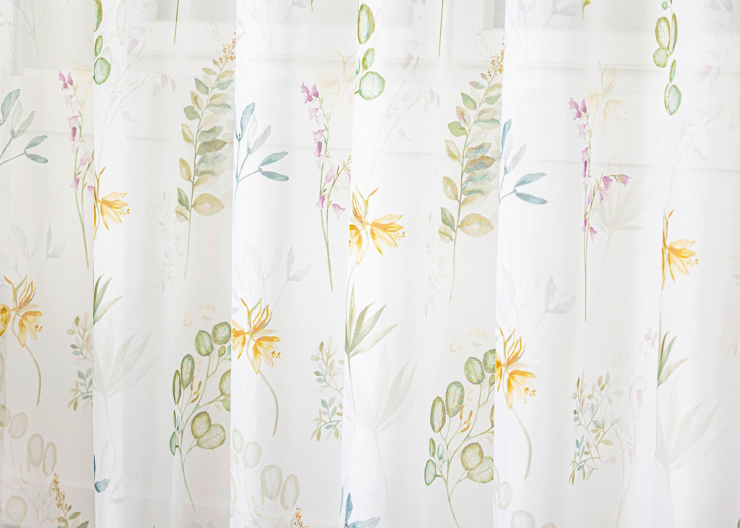 Perdea Tip Plasă  - galben deschis, Basics, textil (295cm)