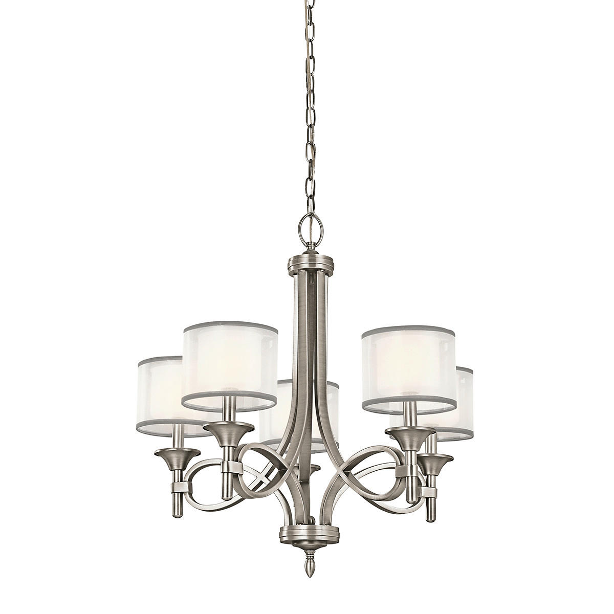 KRONLEUCHTER 63.5/75.6 cm   - Silberfarben, KONVENTIONELL, Glas/Metall (63.5/75.6cm) - Elstead Lighting