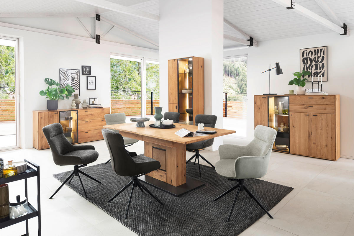 ESSTISCH in Holz, Metall, Holzwerkstoff 180/100/77 cm  - Wildeiche, Design, Holz/Holzwerkstoff (180/100/77cm) - MID.YOU