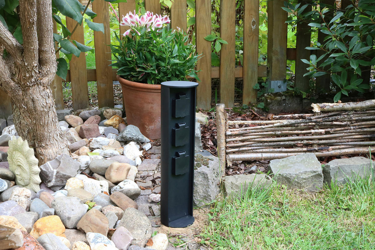 GARTENSTECKDOSE - Anthrazit, Basics, Metall (10/40cm)