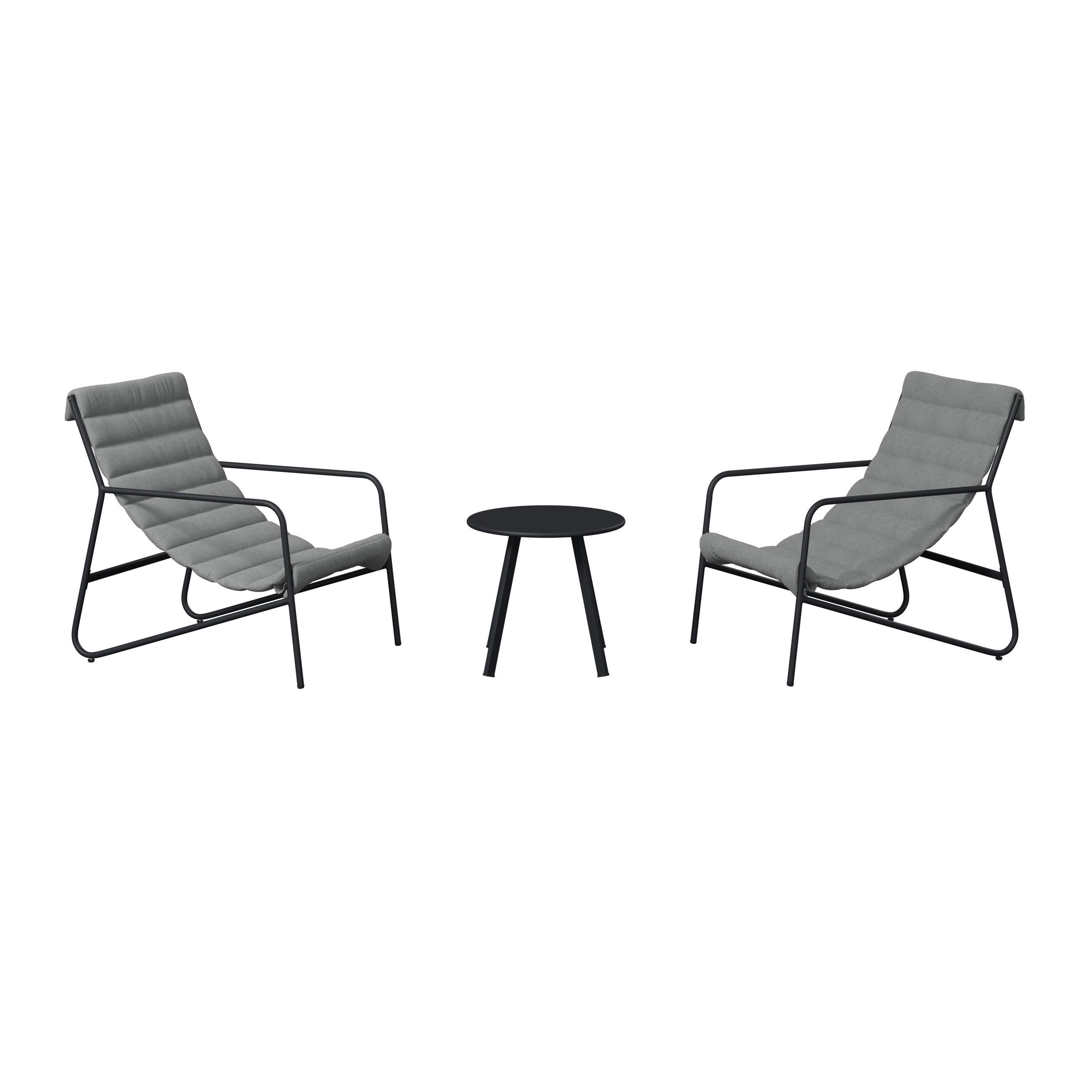 SESSELSET in Webstoff Anthrazit, Grau  - Anthrazit/Grau, Basics, Textil/Metall (61/78,5/87.5cm) - Ambia Garden