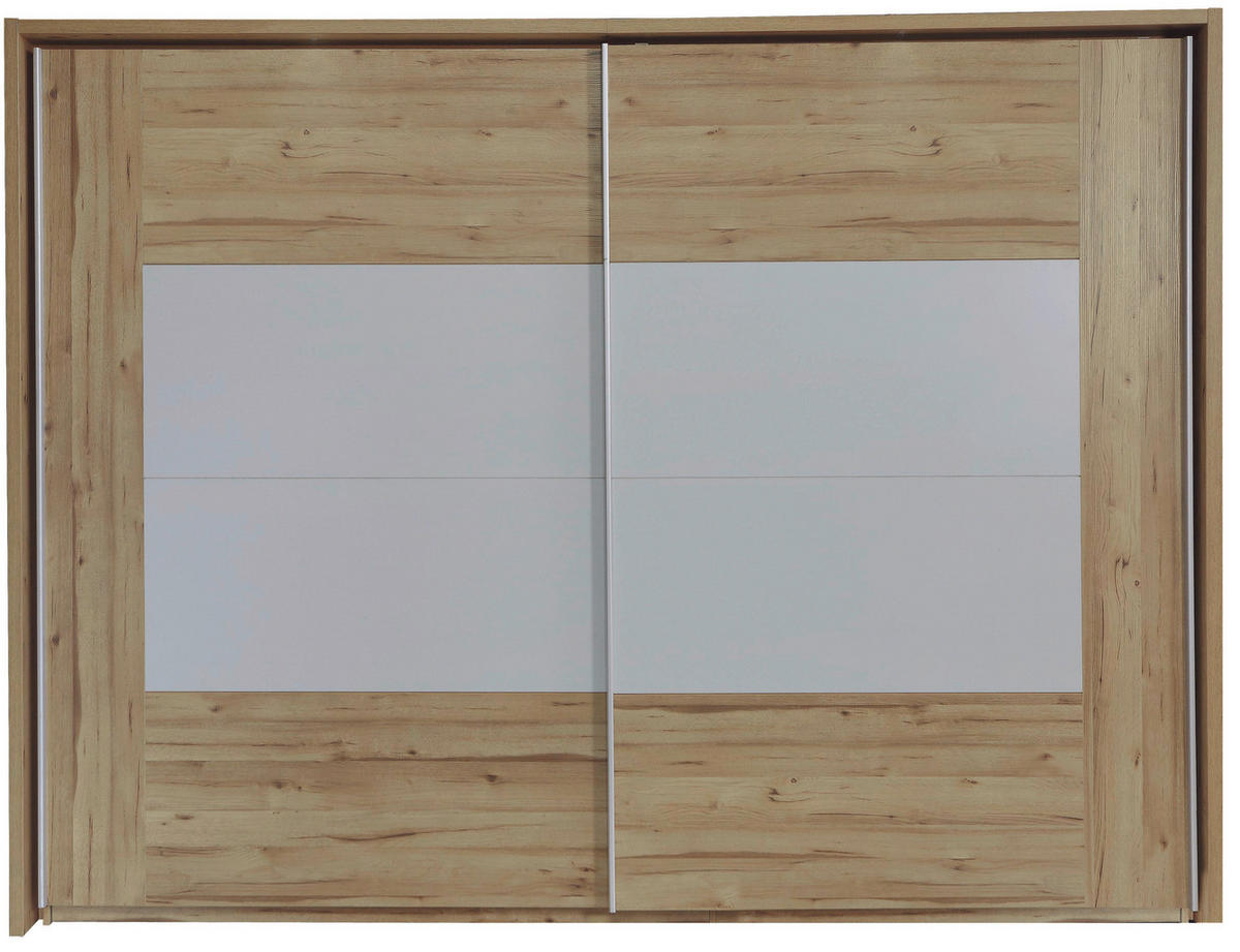 SCHWEBETÜRENSCHRANK in Grau, Eiche Artisan  - Alufarben/Eiche Artisan, Konventionell, Holzwerkstoff/Metall (270/210/61cm) - Ti'me