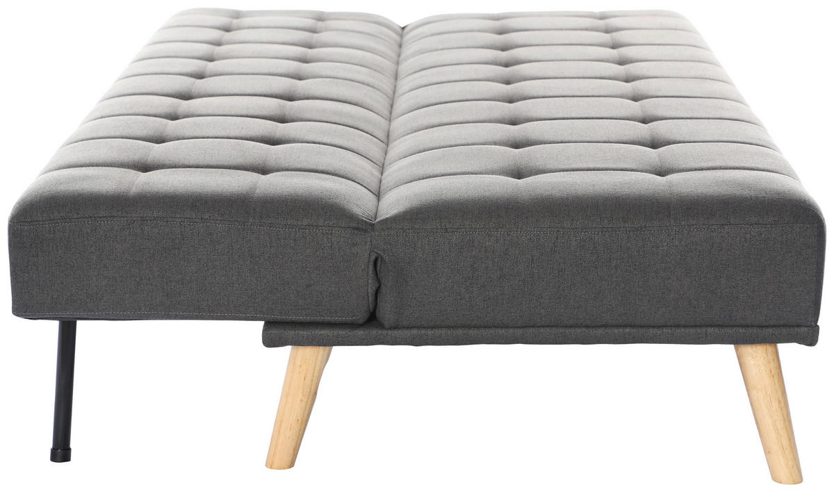 SCHLAFSOFA Leinenoptik Anthrazit  - Anthrazit/Schwarz, Design, Holz/Kunststoff (179/81/85cm) - P & B