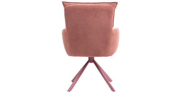 ARMLEHNSTUHL in Feincord - Rosa, Design, Textil/Metall (61/95/67cm) - Novel